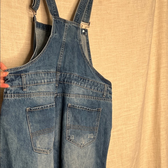 City Chic Women’s Medium Wash Denim Skinny Overalls Sz 16 - Picture 5 of 6